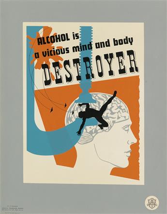 DESIGNERS UNKNOWN. AMERICAN TEMPERANCE SOCIETY. Group of 20 small format posters. Circa 1950s. Each 22x17 inches, 57x45 cm. Religious A